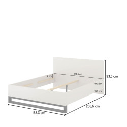 Łóżko Halle S Typ 32 Helvetia – 180x200, loft, kaszmir/czarny