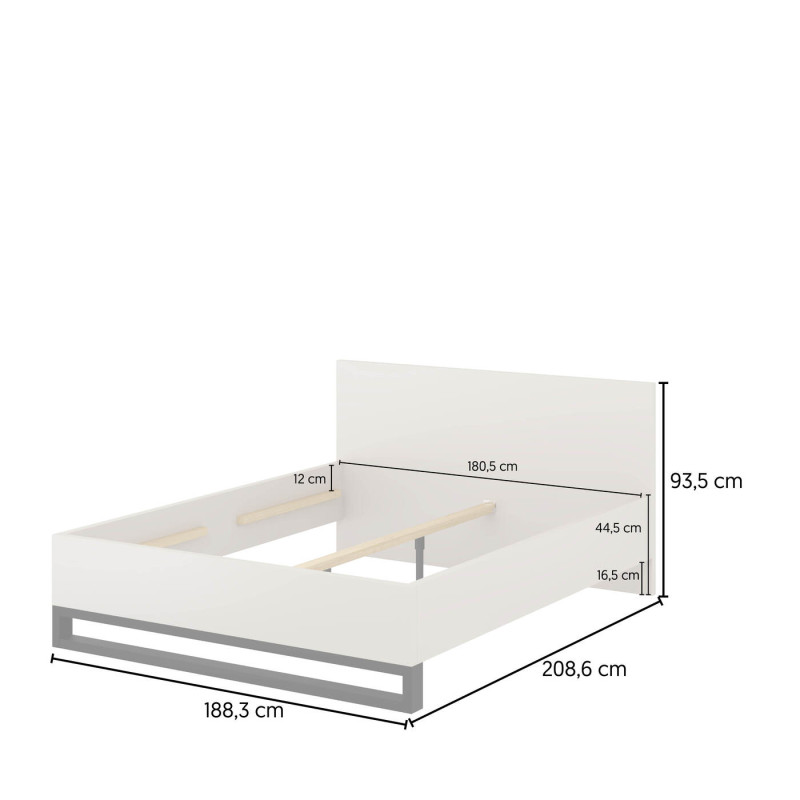 Łóżko Halle S Typ 32 Helvetia – 180x200, loft, kaszmir/czarny