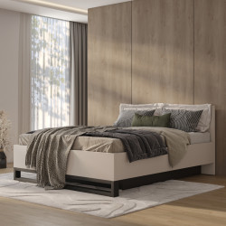 Łóżko Halle S Typ 32 Helvetia – 180x200, loft, kaszmir/czarny