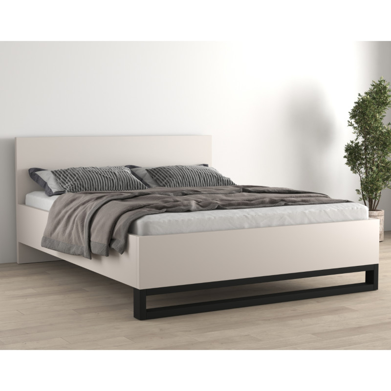 Łóżko Halle S Typ 32 Helvetia – 180x200, loft, kaszmir/czarny
