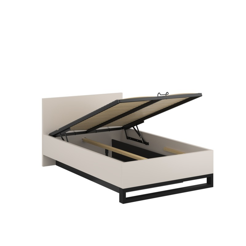 Łóżko Halle S Typ 50 Helvetia – 140x200, kaszmir, z pojemnikiem