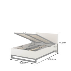 Łóżko Halle S Typ 50 Helvetia – 140x200, kaszmir, z pojemnikiem