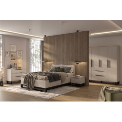 Łóżko Halle S Typ 50 Helvetia – 140x200, kaszmir, z pojemnikiem