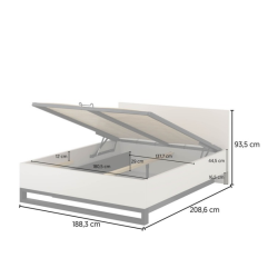 Łóżko Halle S Typ 52 Helvetia – 180x200, kaszmir, z pojemnikiem