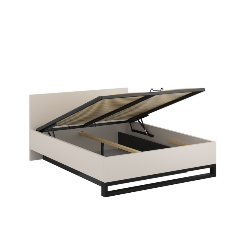 Łóżko Halle S Typ 52 Helvetia – 180x200, kaszmir, z pojemnikiem