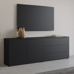 Duża komoda do salonu Modo 199,9 cm czarny onyx Helvetia