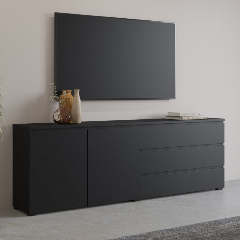 Duża komoda do salonu Modo 199,9 cm czarny onyx Helvetia