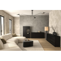 Duża komoda do salonu Modo 199,9 cm czarny onyx Helvetia