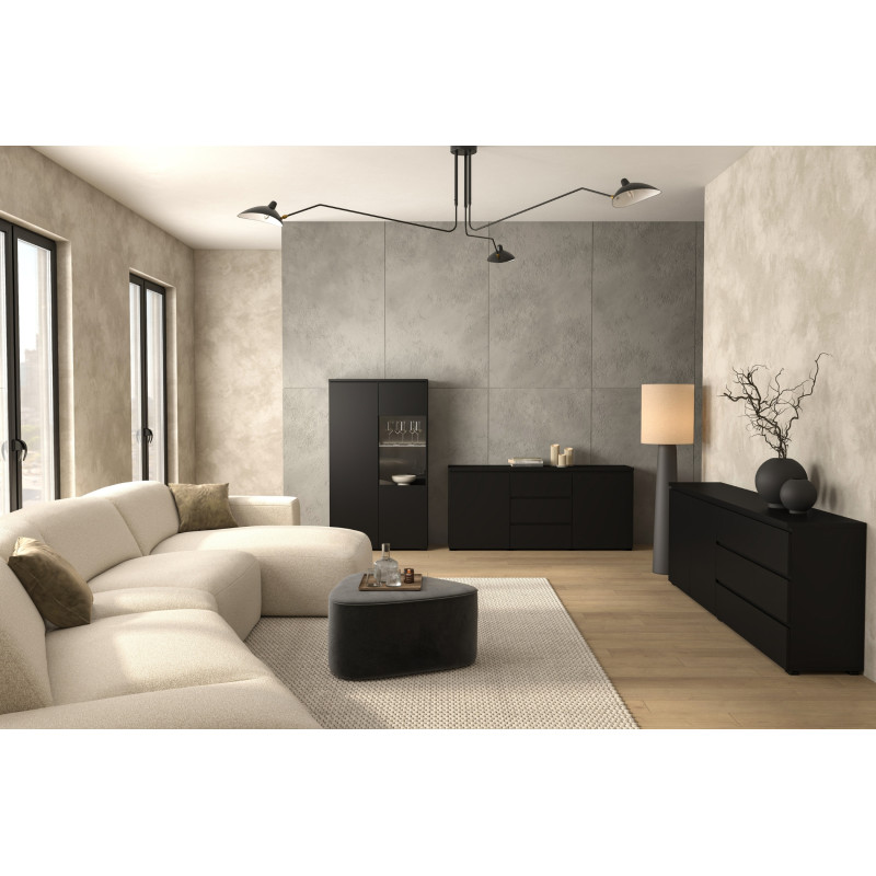 Duża komoda do salonu Modo 199,9 cm czarny onyx Helvetia