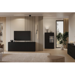 Duża komoda do salonu Modo 199,9 cm czarny onyx Helvetia