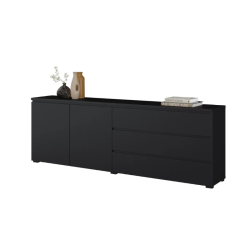 Duża komoda do salonu Modo 199,9 cm czarny onyx Helvetia