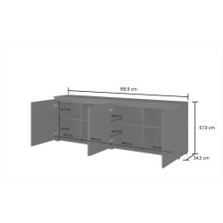 Komoda szeroka Modo 4D czarny onyx Helvetia | Domowanie