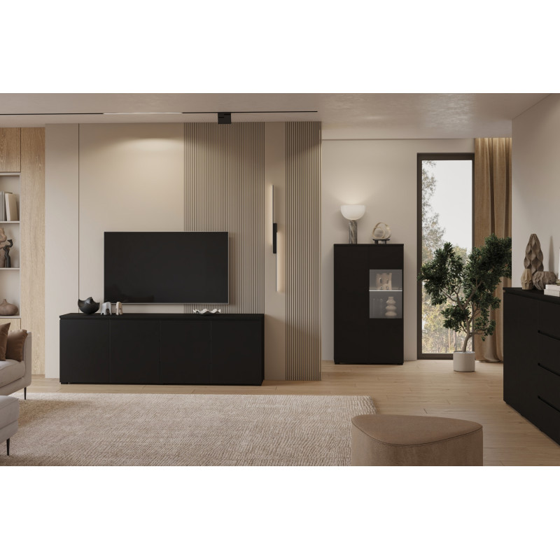 Komoda szeroka Modo 4D czarny onyx Helvetia | Domowanie