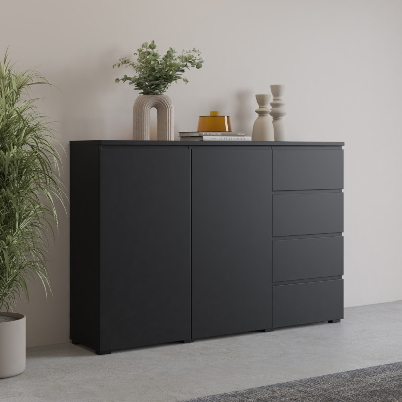 Komoda Modo 2D4S czarny onyx Helvetia 45