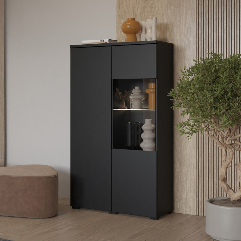 Witryna do salonu Modo Helvetia 44 czarny onyx – kup teraz online
