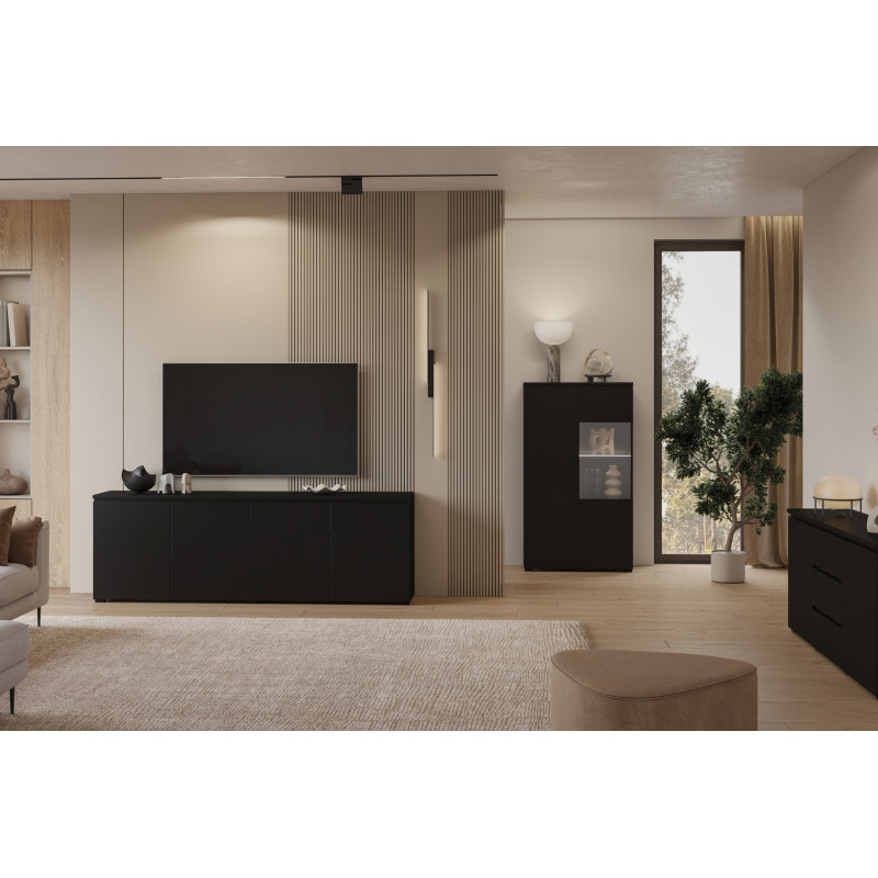 Komoda pod telewizor Modo 199,9 cm czarny onyx Helvetia