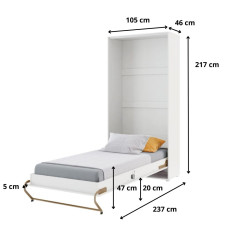 Półkotapczan Pionowy Concept Pro CP-03 90X200 Biały Alpejski