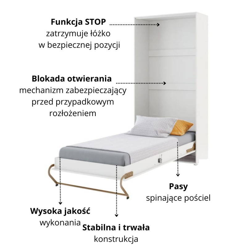 Półkotapczan Pionowy Concept Pro CP-03 90X200 Biały Alpejski