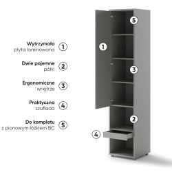 Dostawka BED CONCEPT BC-07 do półkotapczanu pionowego Lenart  -