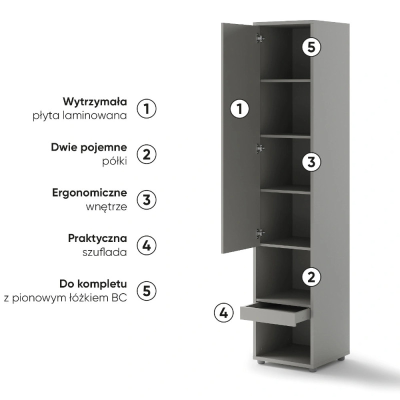 Dostawka BED CONCEPT BC-07 do półkotapczanu pionowego Lenart  -