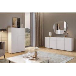 Pojemna komoda biała Asymetric 195 cm - kup online