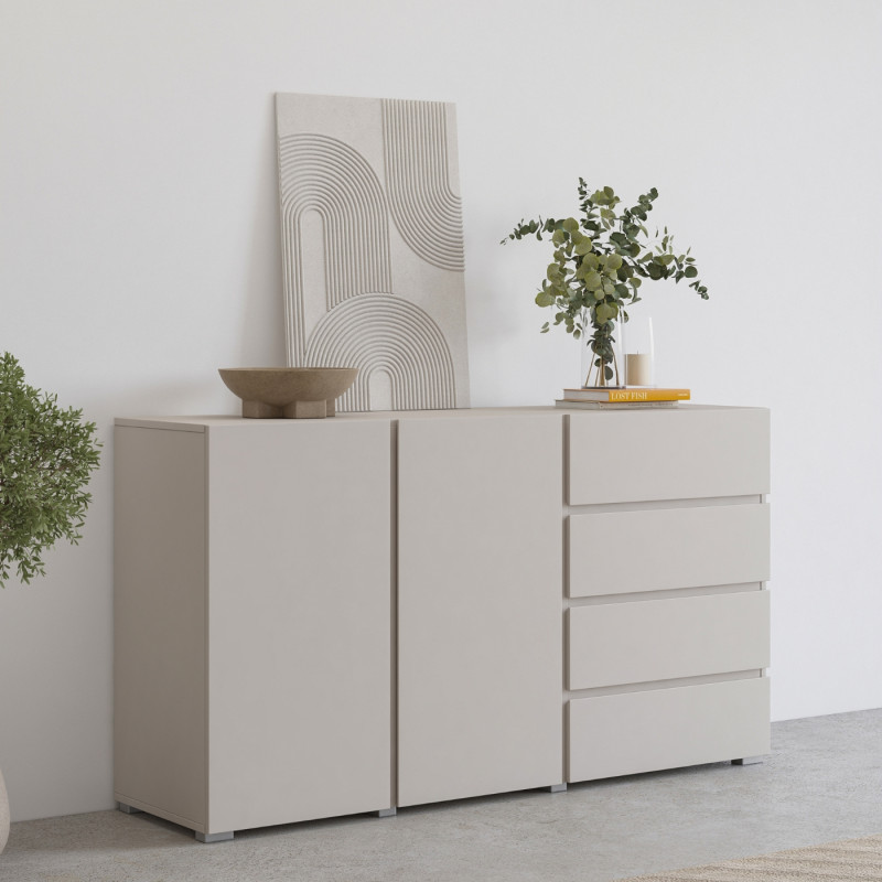 Komoda Asymetric kaszmir 138 cm z szufladami | Domowanie.pl