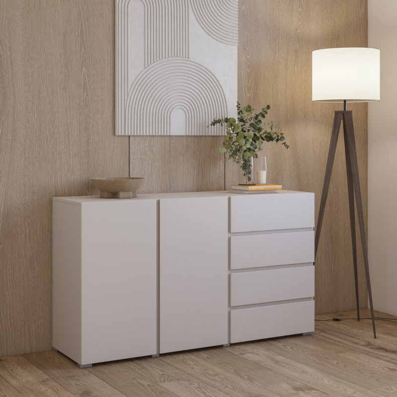 Komoda Asymetric kaszmir 138 cm z szufladami | Domowanie.pl