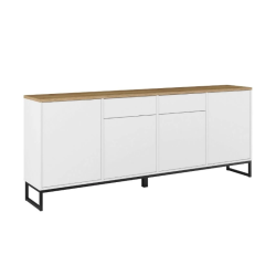 Komoda na nóżkach 210 cm Alto | biały/dąb mauvella