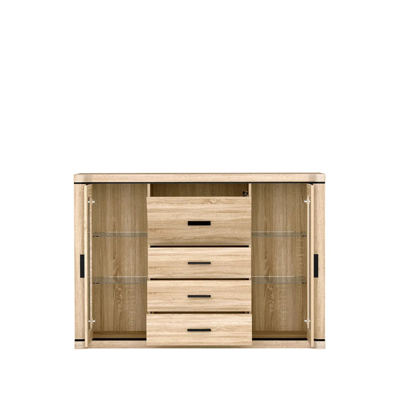 Komoda Dallas 157cm D7 dąb sonoma - domowanie.pl