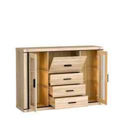 Komoda Dallas 157cm D7 dąb sonoma - domowanie.pl
