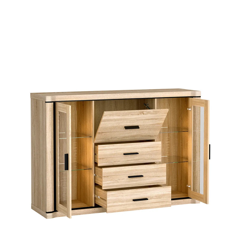 Komoda Dallas 157cm D7 dąb sonoma - domowanie.pl