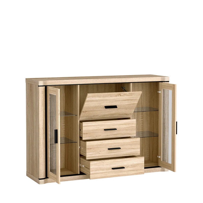 Komoda Dallas 157cm D7 dąb sonoma - domowanie.pl