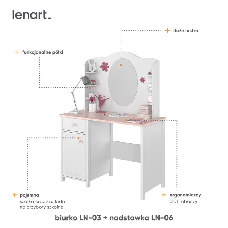 Nadstawka z lustrem Luna LN-06 Lenart Kolekcja Luna