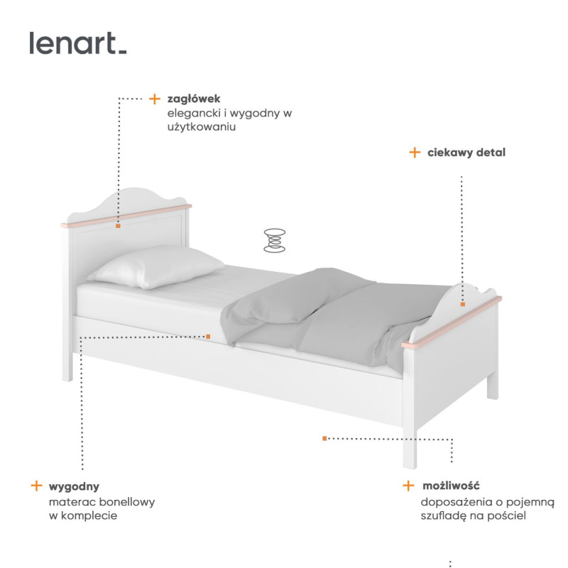 Łóżko z materacem Luna LN-08 Lenart Kolekcja Luna
