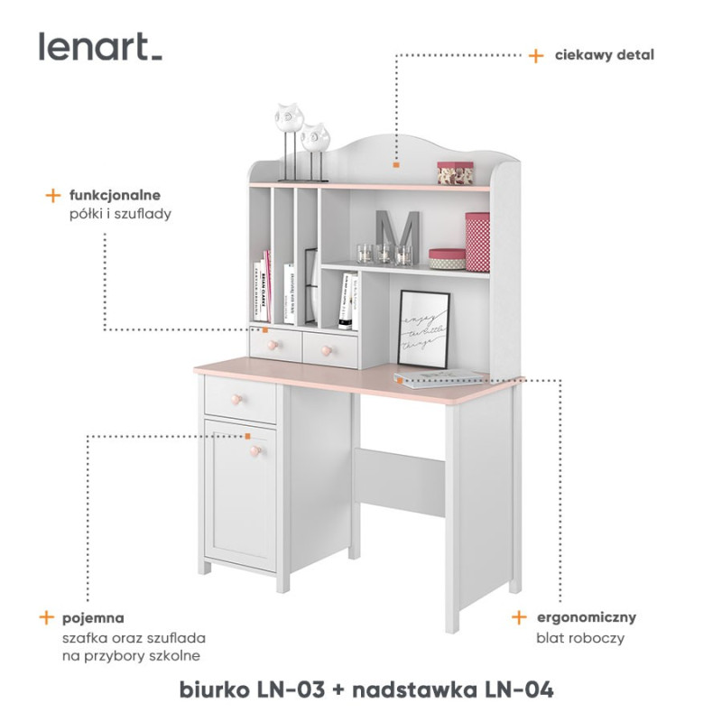 Biurko z nadstawką Luna Lenart Kolekcja Luna