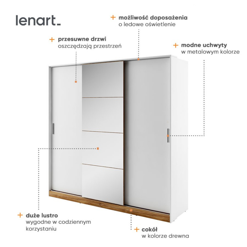 Szafa przesuwna z lustrem Dentro DT-01 Lenart Kolekcja Dentro