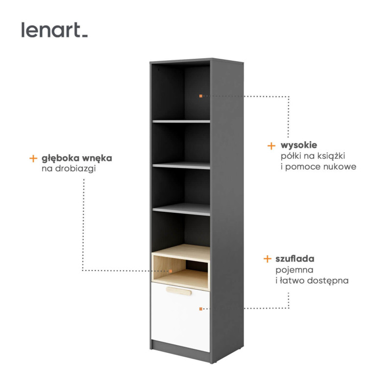 Regał z szufladą Pok PO-04 Lenart Kolekcja Pok