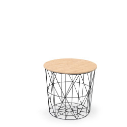 MARIFFA ława stelaż - czarny, blat - naturalny (2p 8szt)