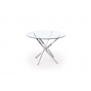RAYMOND stół, blat - transparentny, nogi - chrom (2p 1szt)