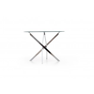 RAYMOND stół, blat - transparentny, nogi - chrom (2p 1szt)