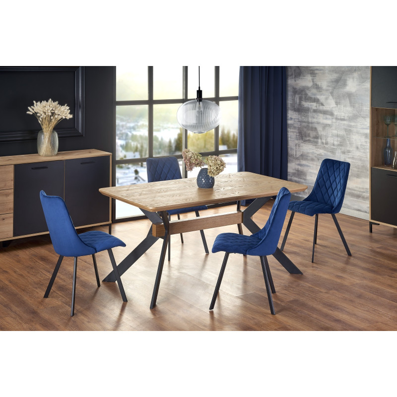 BACARDI stół rozkładany dąb naturalny / czarny (2p 1szt)