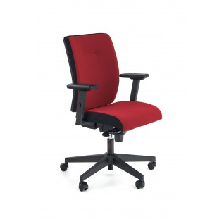 POP fotel pracowniczy, kolor: pasek boczny - czarny RN60999, front - czerwony M04