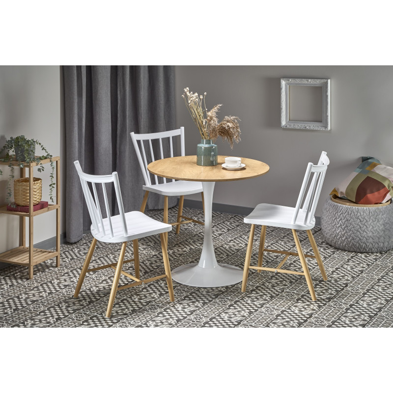 STING stół blat - naturalny, noga - biały (3p 1p)