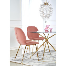 RONDO stół, blat - bezbarwny, nogi - złoty (2p 1szt)