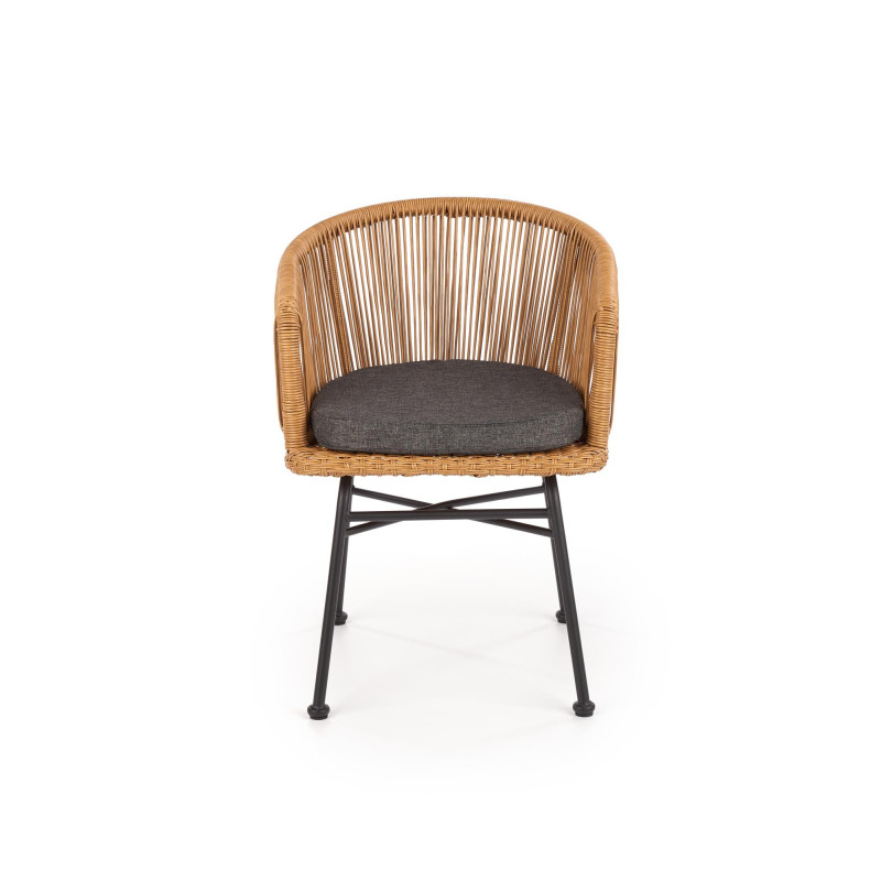 K400 krzesło czarny / naturalny / popielaty (1p 2szt)