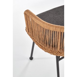 K400 krzesło czarny / naturalny / popielaty (1p 2szt)