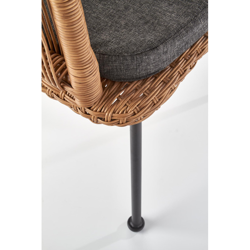 K400 krzesło czarny / naturalny / popielaty (1p 2szt)