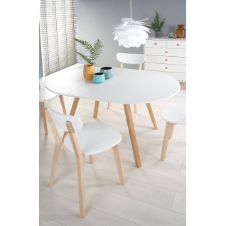 RUBEN stół kolor blat - biały, nogi - naturalny (102-142x102x75 cm) (2p 1szt)