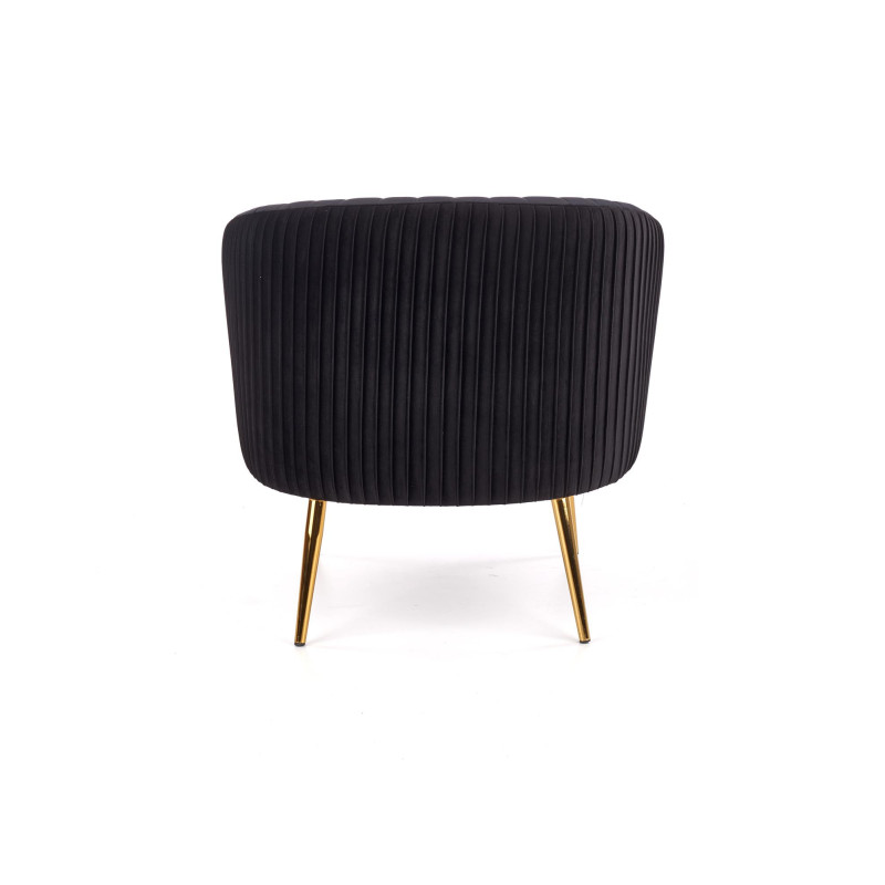 Fotel wypoczynkowy Tundra czarny ze złotymi nogami