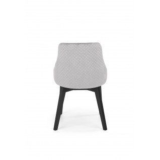 TOLEDO 3 krzesło czarny / tap. velvet pikowany Karo 4 - MONOLITH 85 (jasny popiel) (1p 1szt)